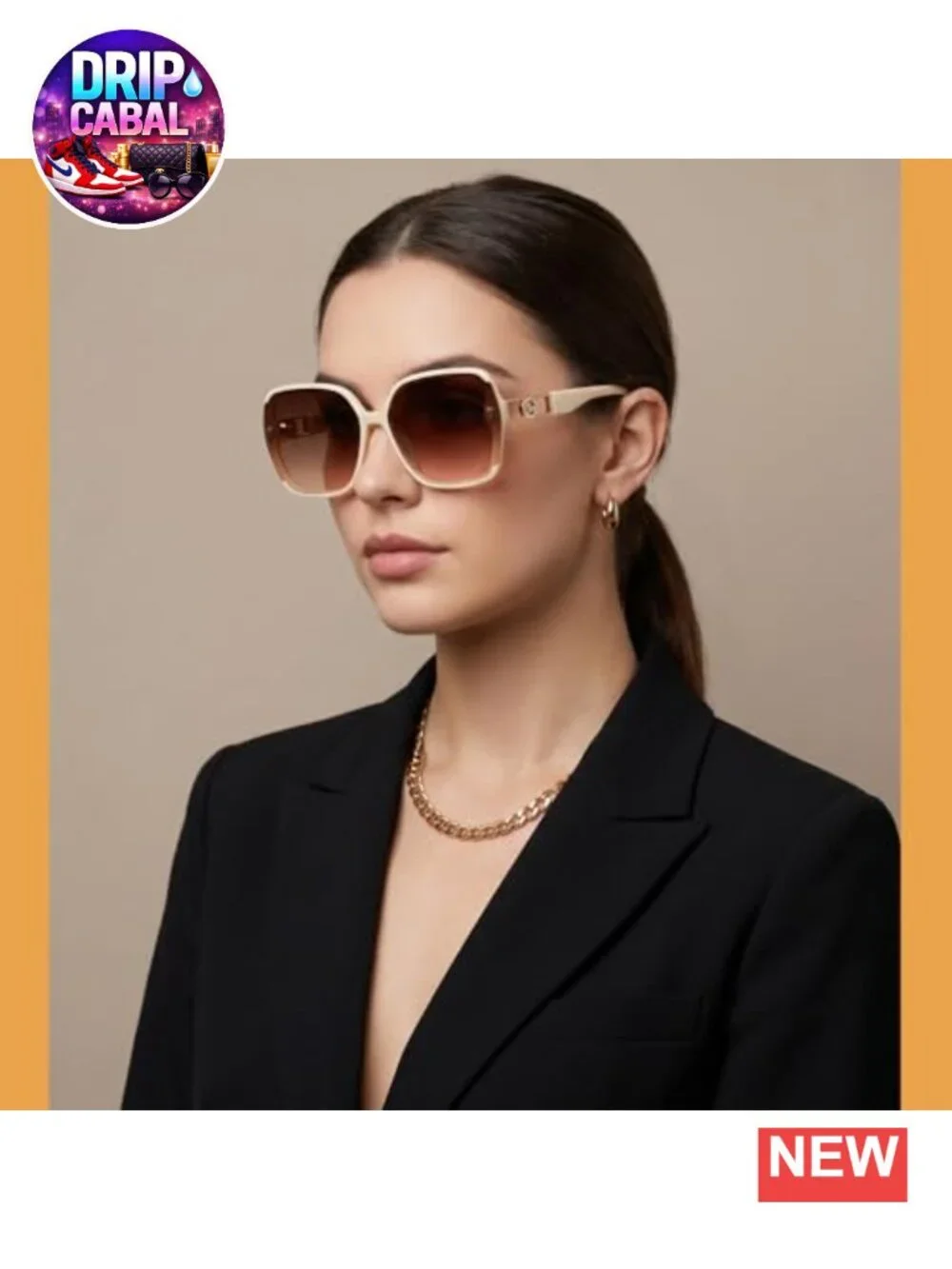 4 Pcs Retro 70s Oversized Square Sunglasses UV400 Protection Shades